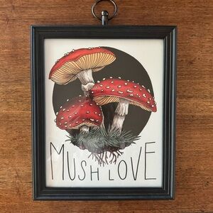 Mush Love Mushroom Art Print 8x10 Framed